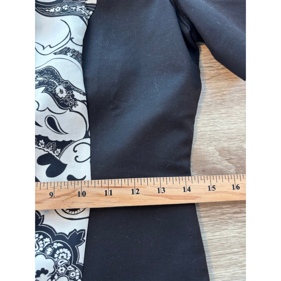 Etro Women's Euro 42 US 6 Black White Paisley Sheath Knee Length Dress Career - Picture 8 of 11